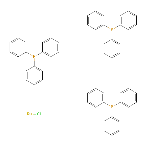 CHLOROHYDRIDOTRIS(TRIPHENYLPHOSPHINE)RUTHENIUM (II) (CAS: 55102-19-7) - Chemical Structure and Molecular Formula 