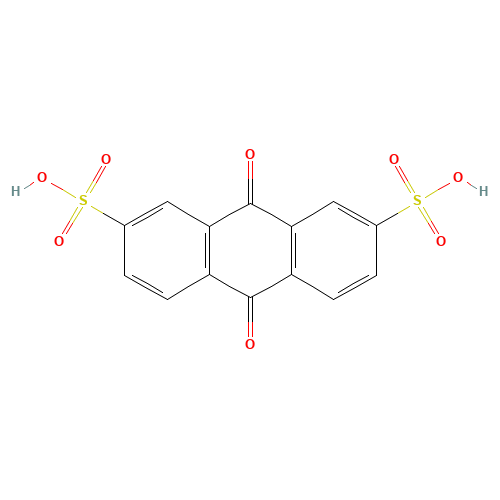 2,7-ANTHRAQUINONE DISULFONIC ACID (CAS: 84-49-1) - Chemical Structure and Molecular Formula 