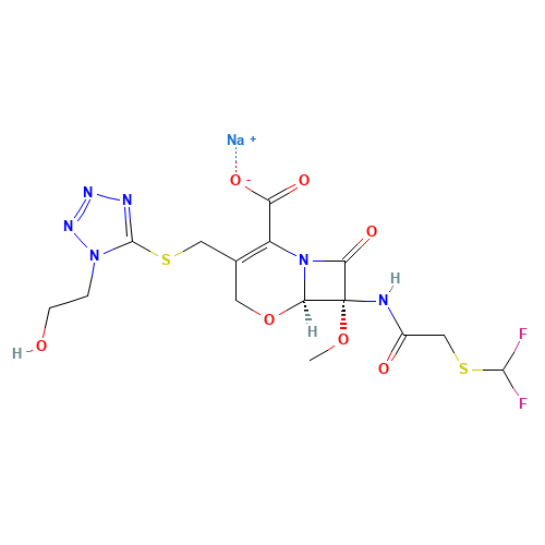 Flomoxef sodium (CAS: 92823-03-5) - Chemical Structure and Molecular Formula 