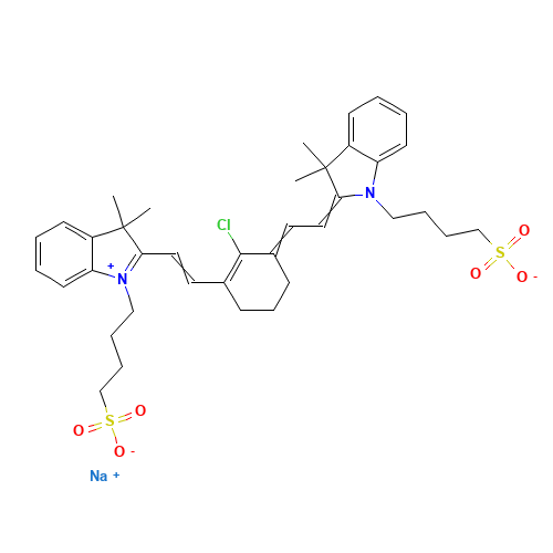 2-[2-[2-Chloro-3-[2-[1,3-dihydro-3,3-dimethyl-1-(4-sulfobutyl)-2H-indol-2-ylidene]ethylidene]-1-cyclohexen-1-yl]ethenyl]-3,3-dimethyl-1-(4-sulfobutyl)-3H-indolium inner salt sodium salt (CAS: 115970-66-6) - Related Chemical Product