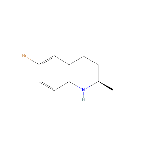 (R)-6-broMo-2-Methyl-1,2,3,4-tetrahydroquinoline (CAS: 1263000-45-8) - Chemical Structure and Molecular Formula 
