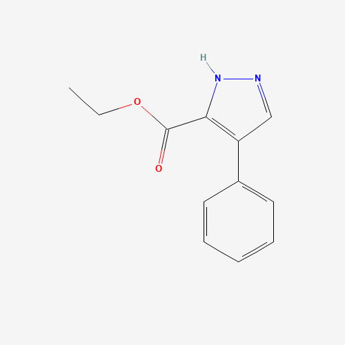 4-Phenyl-1H-pyrazole-3-carboxylic acid ethyl ester (CAS: 6963-62-8) - Chemical Structure and Molecular Formula 