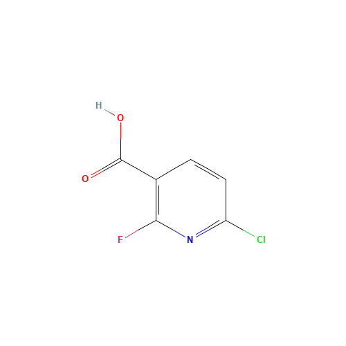 6-Chloro-2-fluoro nicotinic acid (CAS: 1211578-46-9) - Chemical Structure and Molecular Formula 