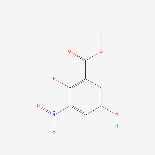Methyl 2-fluoro-3-hydroxy-5-nitrobenzoate (CAS: 1394977-92-4) - Chemical Structure and Molecular Formula 