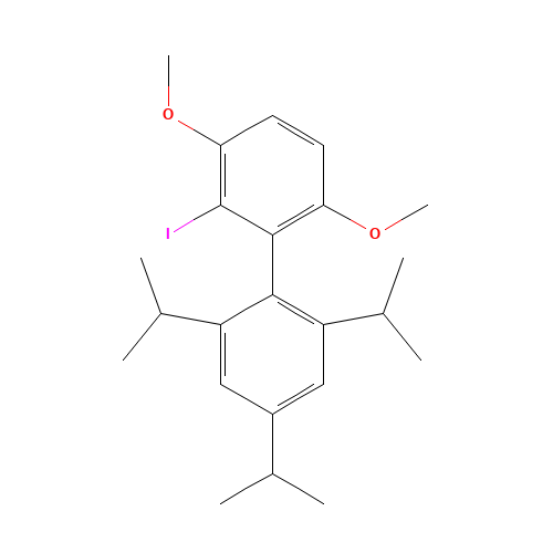 2-Iodo-2',4',6'-triisopropyl-3,6-diMethoxy-1,1'-biphenyl (CAS: 1070663-76-1) - Chemical Structure and Molecular Formula 