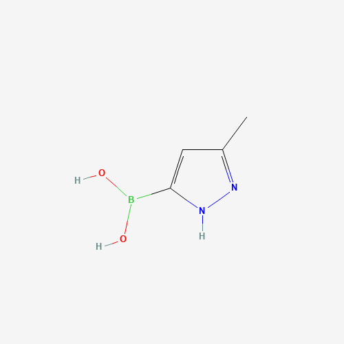 B-(5-Methyl-1H-Pyrazol-3-Yl)Boronic Acid (CAS: 1163248-54-1) - Chemical Structure and Molecular Formula 