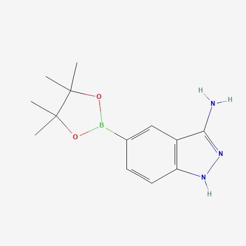 5-(4,4,5,5-tetramethyl-1,3,2-dioxaborolan-2-yl)-1H-indazol-3-amine (CAS: 953411-16-0) - Chemical Structure and Molecular Formula 