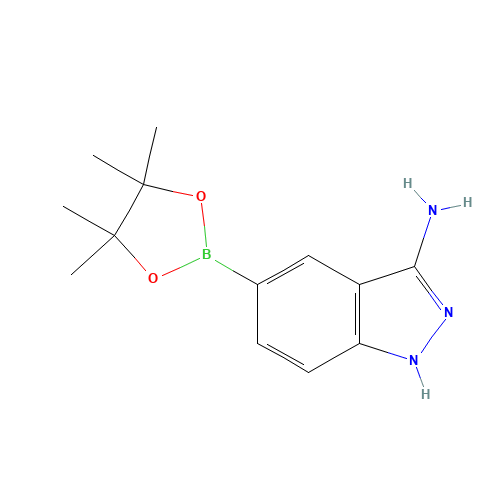 5-(4,4,5,5-tetramethyl-1,3,2-dioxaborolan-2-yl)-1H-indazol-3-amine (CAS: 953411-16-0) - Chemical Structure and Molecular Formula 