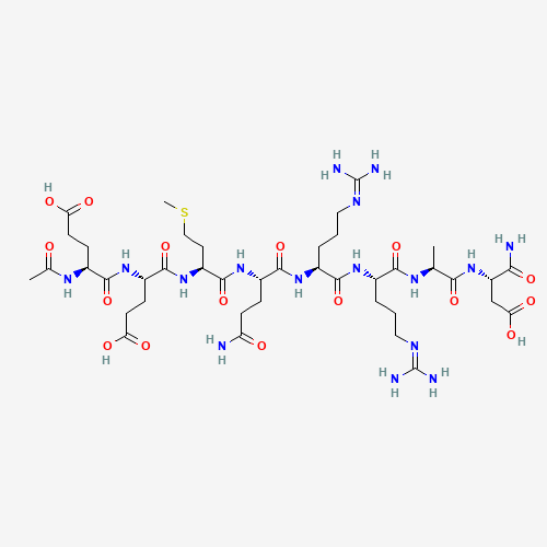 N-Acetyl-L-alpha-glutamyl-L-alpha-glutamyl-L-methionyl-L-glutaminyl-L-arginyl-L-arginyl-L-alanyl-L-alpha-asparagine (CAS: 868844-74-0) - Chemical Structure and Molecular Formula 
