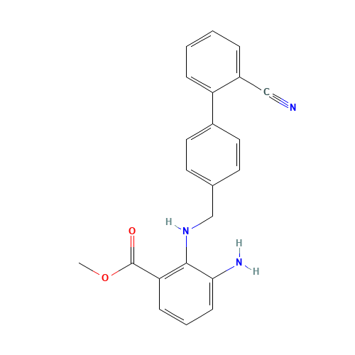 Methyl 3-amino-2-(((2'-cyano-[1,1'-biphenyl]-4-yl)methyl)amino)benzoate (CAS: 136304-78-4) - Related Chemical Product