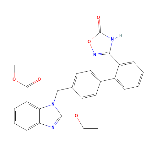 1H-BenziMidazole-7-carboxylic acid, 1-[[2'-(2,5-dihydro-5-oxo-1,2,4-oxadiazol-3-yl)[1,1'-biphenyl]-4-yl]Methyl] -2-ethoxy-, Methyl ester (CAS: 147403-52-9) - Chemical Structure and Molecular Formula 
