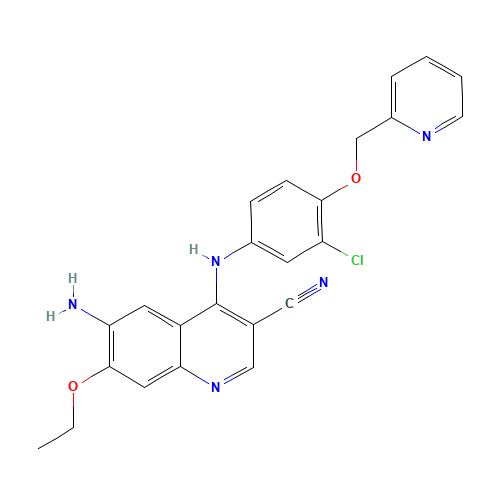 6-amino-4-(3-chloro-4-(pyridin-2-ylmethoxy)phenylamino)-7-ethoxyquinoline-3-carbonitrile (CAS: 848139-78-6) - Related Chemical Product