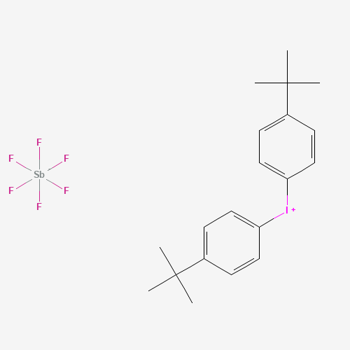 Bis(4-tert-butylphenyl)-iodonium hexafluoroantimonate (CAS: 61358-23-4) - Chemical Structure and Molecular Formula 