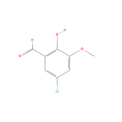 5-CHLORO-2-HYDROXY-3-METHOXYBENZALDEHYDE (CAS: 7740-05-8) - Chemical Structure and Molecular Formula 