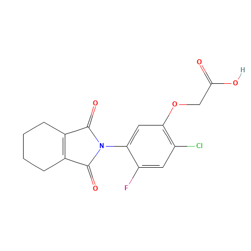 2-[2-chloro-5-(1,3-dioxo-4,5,6,7-tetrahydroisoindol-2-yl)-4-fluoro-phe noxy]acetic acid (CAS: 87547-04-4) - Chemical Structure and Molecular Formula 
