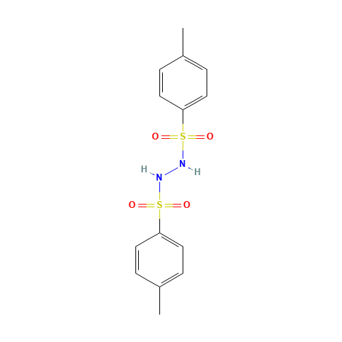 1,2-Bis(p-tolylsulfonyl)hydrazine, N,Nμ-Ditosylhydrazine, 4-Methylbenzenesulfonic acid 2-[(4-methylphenyl)sulfonyl]hydrazide (CAS: 14062-05-6) - Chemical Structure and Molecular Formula 