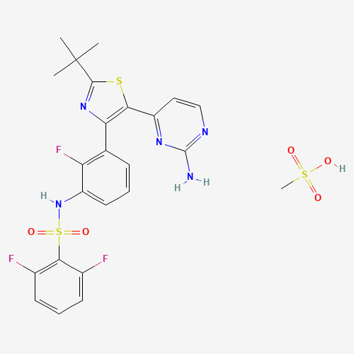 Dabrafenib Mesylate (CAS: 1195768-06-9) - Chemical Structure and Molecular Formula 