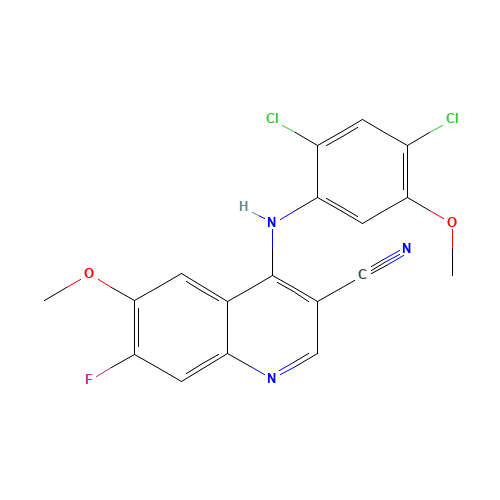 4-[(2,4-Dichloro-5-methoxyphenyl)amino]-7-fluoro-6-methoxy-3-quinolinecarbonitrile (CAS: 622369-46-4) - Related Chemical Product