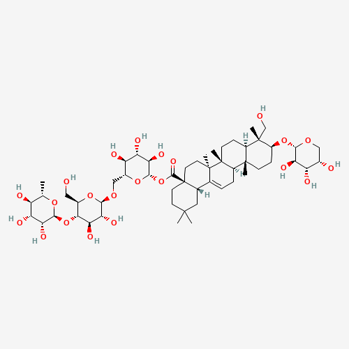 6-Deoxy-α-L-mannopyranosyl-(1->4)-β-D-glucopyranosyl-(1->6)-1-O-[(3β)-3-(α-L-arabinopyranosyloxy)-23-hydroxy-28-oxoolean-12-en-28-yl]-β-D-glucopyranose (CAS: 760961-03-3) - Related Chemical Product