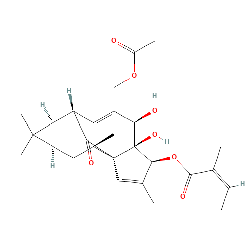 20-O-Acetylingenol-3-angelate (CAS: 82425-35-2) - Chemical Structure and Molecular Formula 