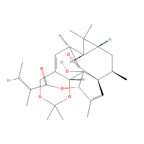 Ingenol-5,20-acetonide-3-O-angelate (CAS: 87980-68-5) - Chemical Structure and Molecular Formula 