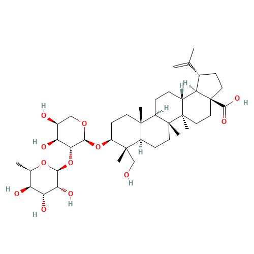 (3β)-3-{[2-O-(6-Deoxy-α-L-mannopyranosyl)-α-L-arabinopyranosyl]oxy}-23-hydroxylup-20(29)-en-28-oic acid (CAS: 129724-84-1) - Related Chemical Product