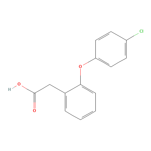 2-(2-(4-Chlorophenoxy)phenyl)acetic acid (CAS: 25563-04-6) - Chemical Structure and Molecular Formula 
