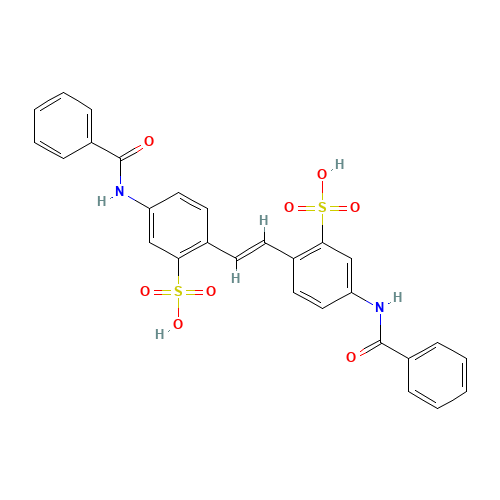 4,4'-dibenzamido-2,2'-stilbenedisulfonic acid (CAS: 7342-14-5) - Chemical Structure and Molecular Formula 