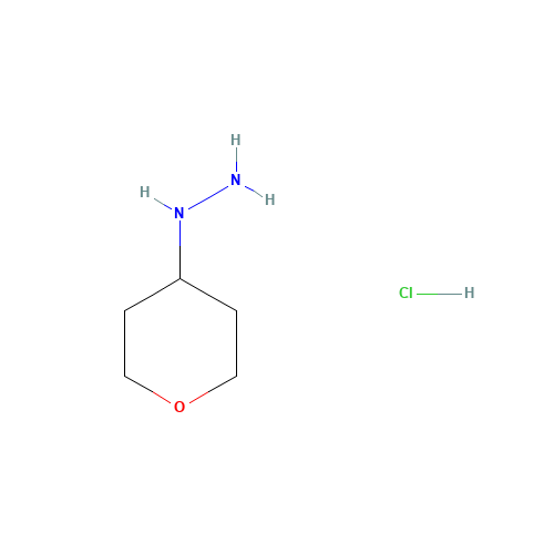 (tetrahydro-2H-pyran-4-yl)hydrazine hydrochloride (CAS: 194543-22-1) - Chemical Structure and Molecular Formula 
