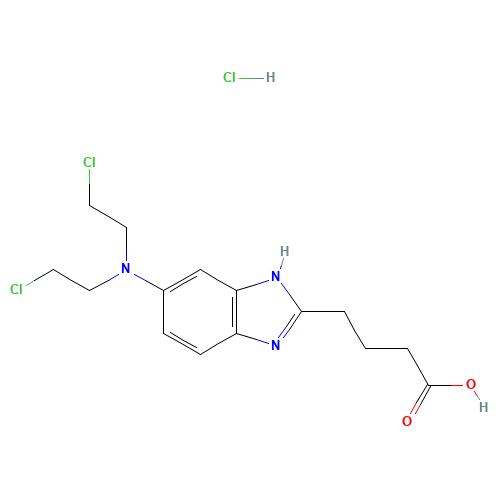 6-[Bis(2-chloroethyl)amino]-1H-Benzimidazole-2-butanoic Acid (CAS: 31349-38-9) - Chemical Structure and Molecular Formula 