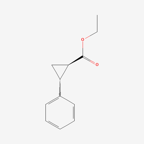 Cyclopropanecarboxylic acid, 2-phenyl-,ethyl ester (CAS: 34716-60-4) - Chemical Structure and Molecular Formula 