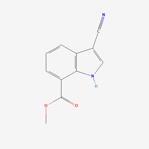 methyl 3-cyano-1H-indole-7-carboxylate (CAS: 443144-24-9) - Chemical Structure and Molecular Formula 