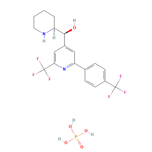 (R)-[(2R)-piperidin-2-yl]-[2-(trifluoromethyl)-6-[4-(trifluoromethyl)phenyl]pyridin-4-yl]methanol (CAS: 66364-74-7) - Related Chemical Product