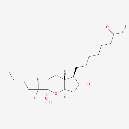7-[(2R,4aR,5R,7aR)-2-(1,1-difluoropentyl)-2-hydroxy-6-oxo-3,4,4a,5,7,7a-hexahydrocyclopenta[b]pyran-5-yl]heptanoic acid (CAS: 333963-40-9) - Chemical Structure and Molecular Formula 