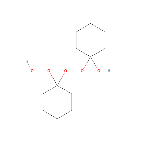 1-(1-hydroperoxycyclohexyl)peroxycyclohexan-1-ol (CAS: 12262-58-7) - Chemical Structure and Molecular Formula 