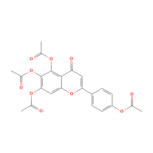 [4-(5,6,7-triacetyloxy-4-oxochromen-2-yl)phenyl] acetate (CAS: 1180-46-7) - Chemical Structure and Molecular Formula 