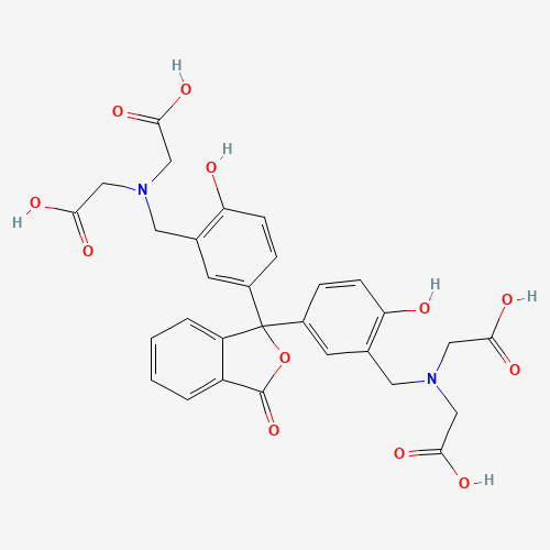 2,2',2'',2'''-{(3-oxo-1,3-dihydro-2-benzofuran-1,1-diyl)bis[(6-hydroxybenzene-3,1-diyl)methanediylnitrilo]}tetraacetic acid (CAS: 25296-54-2) - Chemical Structure and Molecular Formula 