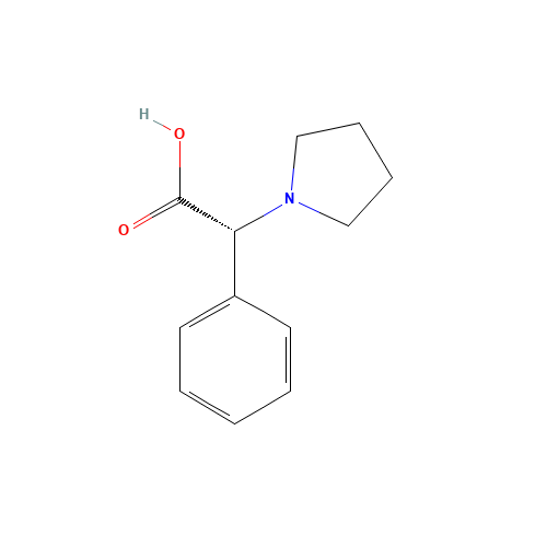 (R)-2-phenyl-2-(pyrrolidin-1-yl)acetic acid (CAS: 1007877-78-2) - Chemical Structure and Molecular Formula 