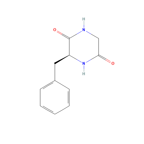 (S)-3-BENZYLPIPERAZINE-2,5-DIONE (CAS: 10125-07-2) - Chemical Structure and Molecular Formula 