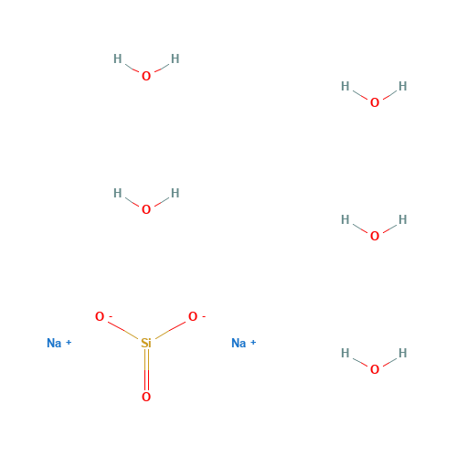 Sodium Metasilicate Pentahydrate (CAS: 10213-79-3) - Chemical Structure and Molecular Formula 