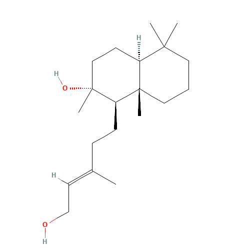 Labd-13-ene-8,15-diol (CAS: 10267-31-9) - Chemical Structure and Molecular Formula 