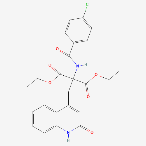 Diethyl 2-(4-chlorobenzamido)-2-[(2-oxo-1,2-dihydroquinolin-4-yl)methyl]malonate (CAS: 1028268-32-7) - Related Chemical Product