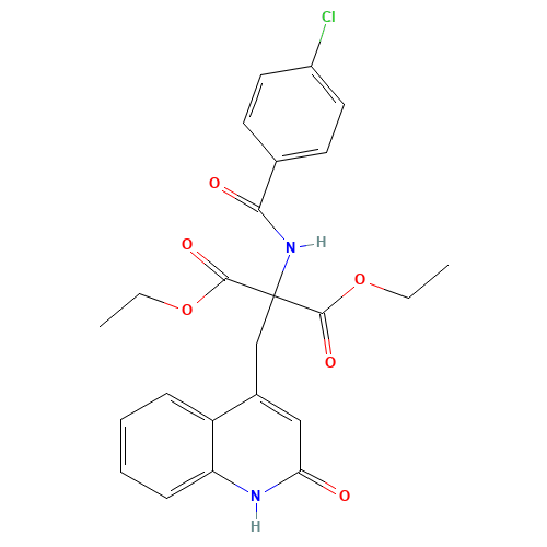 Diethyl 2-(4-chlorobenzamido)-2-[(2-oxo-1,2-dihydroquinolin-4-yl)methyl]malonate (CAS: 1028268-32-7) - Related Chemical Product