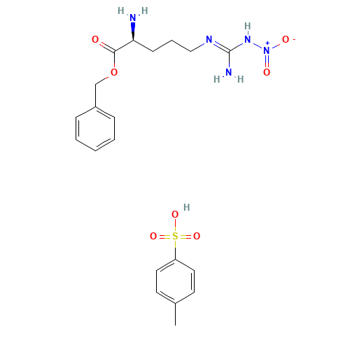 H-ARG(NO2)-OBZL P-TOSYLATE (CAS: 10342-07-1) - Chemical Structure and Molecular Formula 