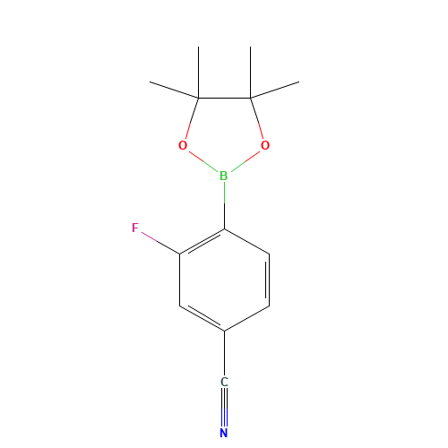 3-Fluoro-4-(4,4,5,5-tetramethyl-1,3,2-dioxaborolan-2-yl)benzonitrile (CAS: 1035235-29-0) - Chemical Structure and Molecular Formula 