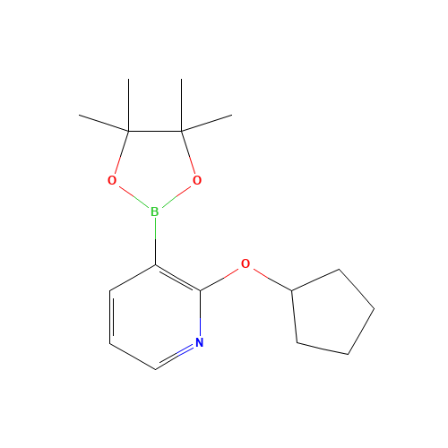 2-Cyclopentyloxypyridine-3-boronic acid pinacol ester (CAS: 1073371-90-0) - Chemical Structure and Molecular Formula 