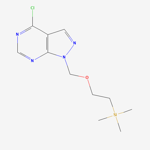 4-chloro-1-((2-(trimethylsilyl)ethoxy)methyl)-1H-pyrazolo[3,4-d]pyrimidine (CAS: 1095822-25-5) - Chemical Structure and Molecular Formula 