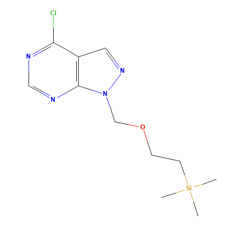 4-chloro-1-((2-(trimethylsilyl)ethoxy)methyl)-1H-pyrazolo[3,4-d]pyrimidine (CAS: 1095822-25-5) - Chemical Structure and Molecular Formula 