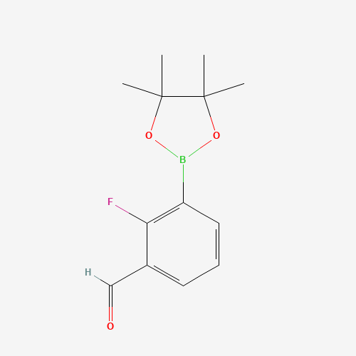 2-Fluoro-3-(4,4,5,5-tetramethyl-1,3,2-dioxaborolan-2-yl)benzaldehyde (CAS: 1112209-40-1) - Chemical Structure and Molecular Formula 
