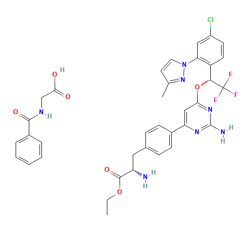 LX1606 Hippurate (CAS: 1137608-69-5) - Chemical Structure and Molecular Formula 